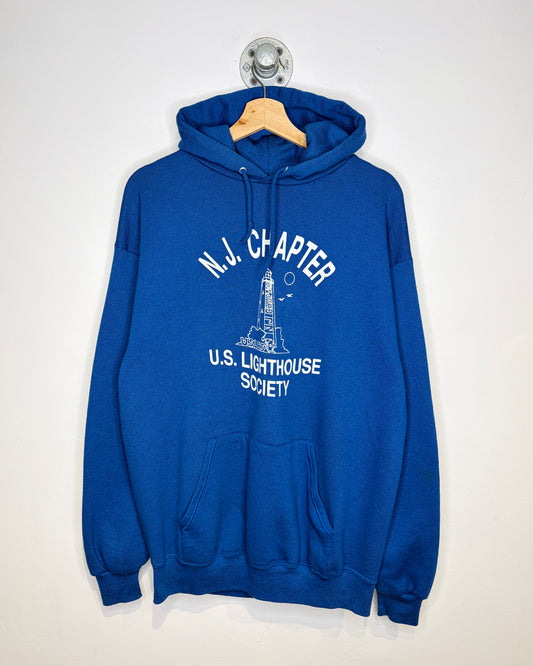 Vintage 90s N. J. Chapter Lighthouse Society Blue Hoodie