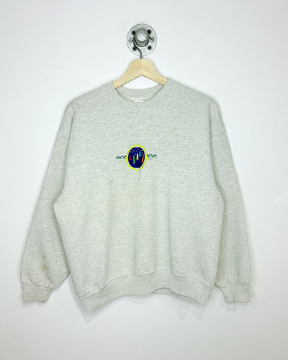 Vintage 90s Ohio Embroidered Grey Crewneck Sweatshirt