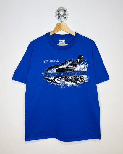 Vintage 90s Kelowna Snowmobile Club Blue Tee Shirt