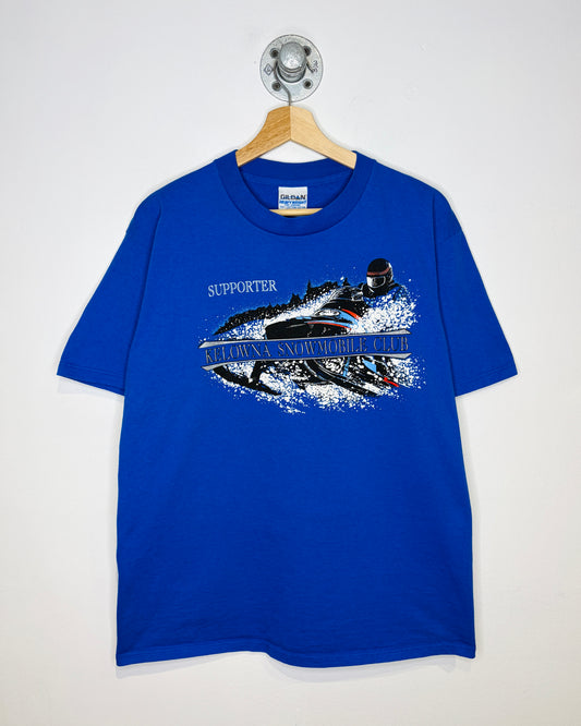 Vintage 90s Kelowna Snowmobile Club Blue Tee Shirt