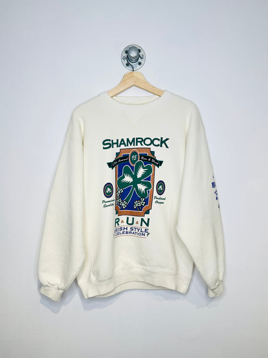 Vintage 1995 Portland Oregon Shamrock Run White Crewneck Sweatshirt