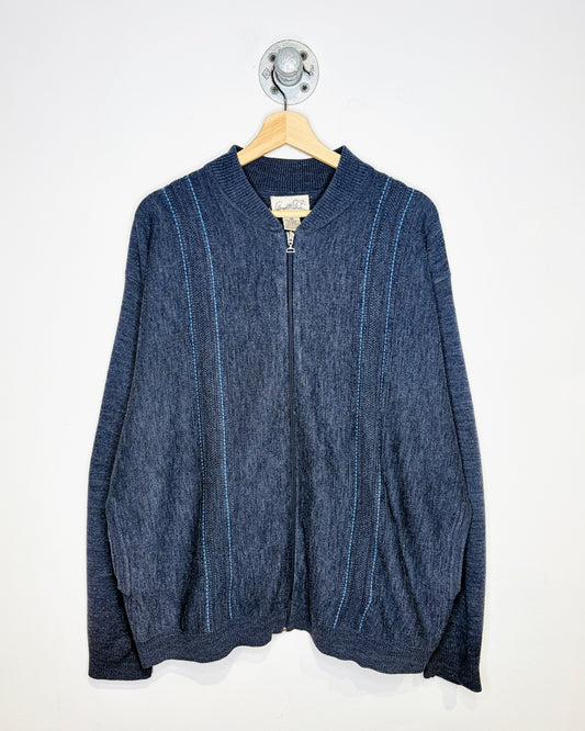 Vintage 90s Arnold Palmer Blue Zip Up Sweater
