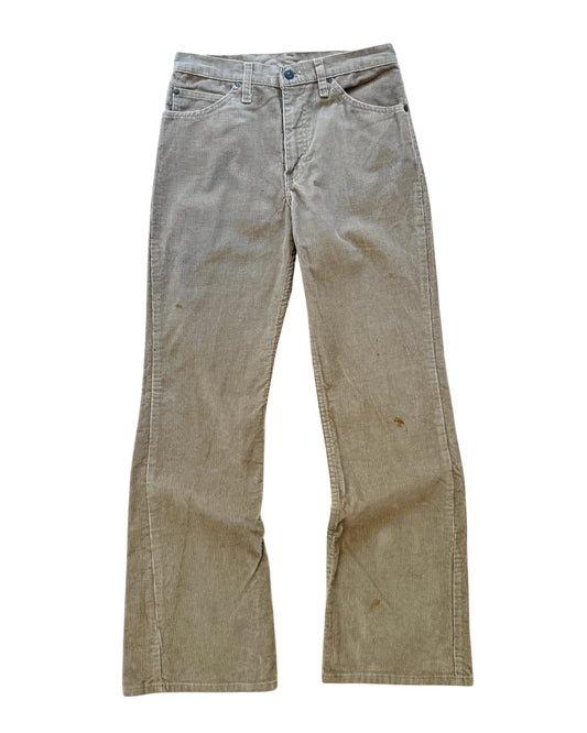 Vintage 80s Plain Pockets Earth Tone Flared Corduroy Pants