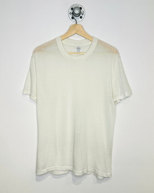 Vintage Towncraft Paper Thin Blank White Tee Shirt