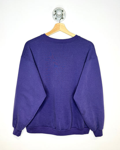 Vintage 90s Morning Sun Flowers Purple Crewneck Sweatshirt