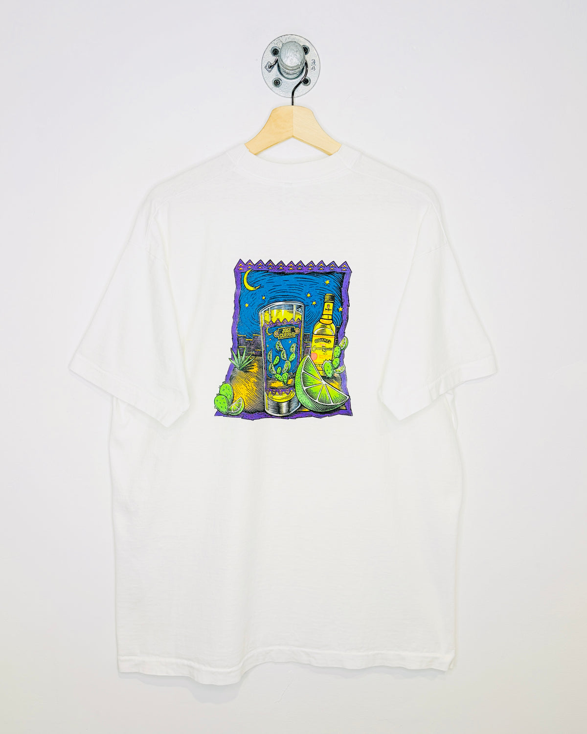 Vintage 1990s Jose Cuervo Graphic White Tee Shirt
