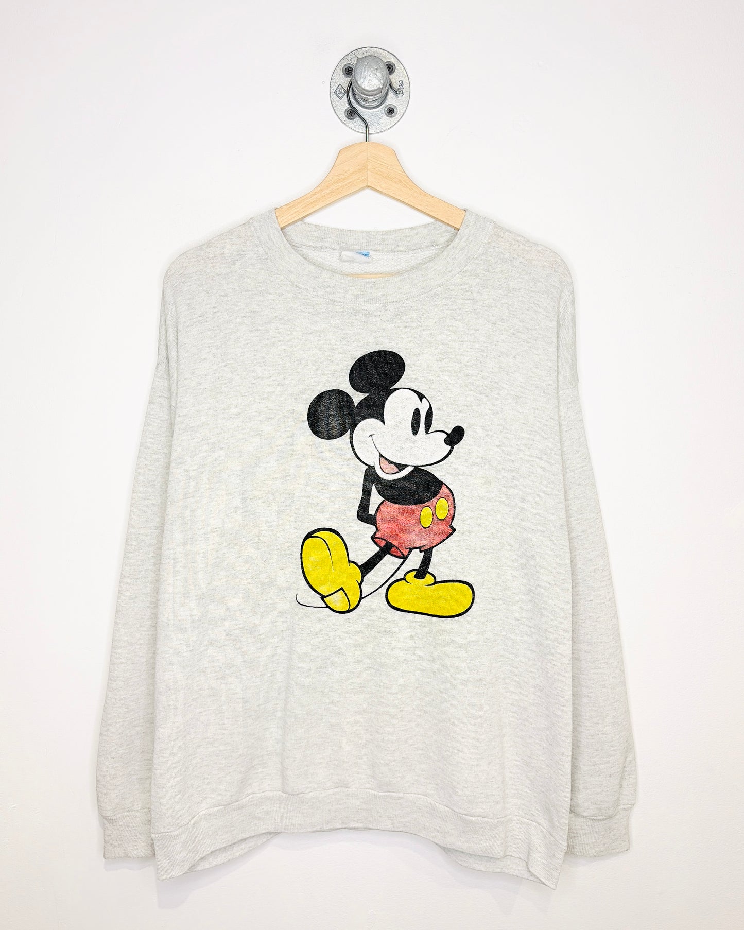 Vintage 1980s Mickey Mouse Distressed Grey Crewneck Sweatshirt