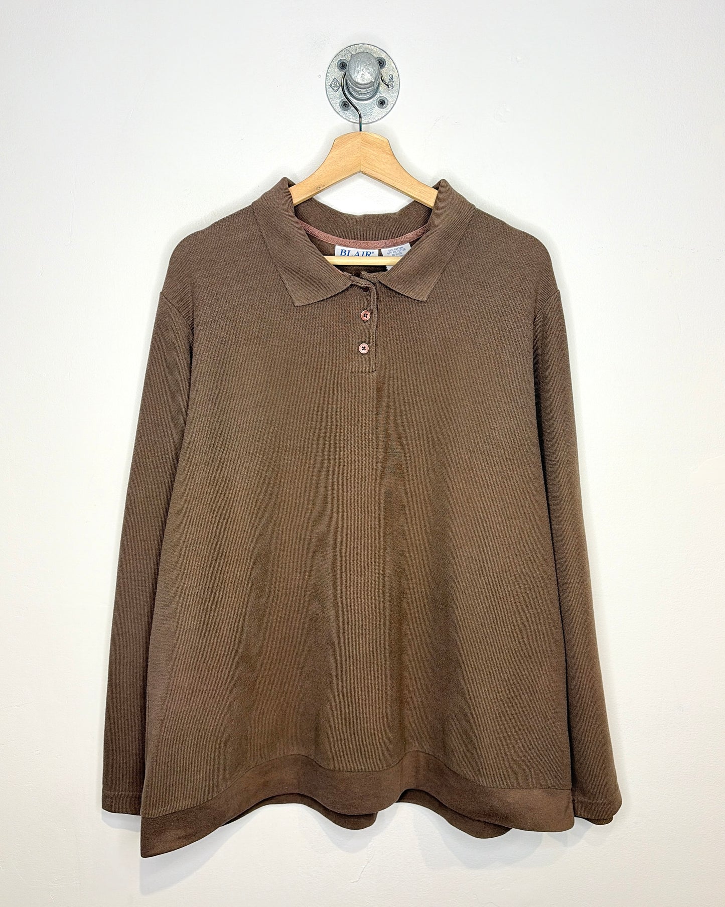 Vintage 2000s Blair Brown Long Sleeve Polo Shirt