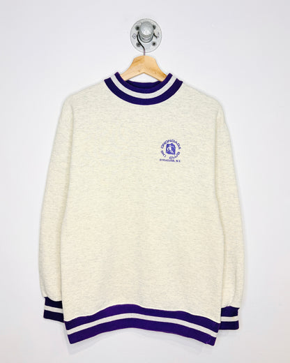 Vintage 90s Onondaga Ski Club Syracuse New York Ash Grey & Purple Crewneck Sweatshirt