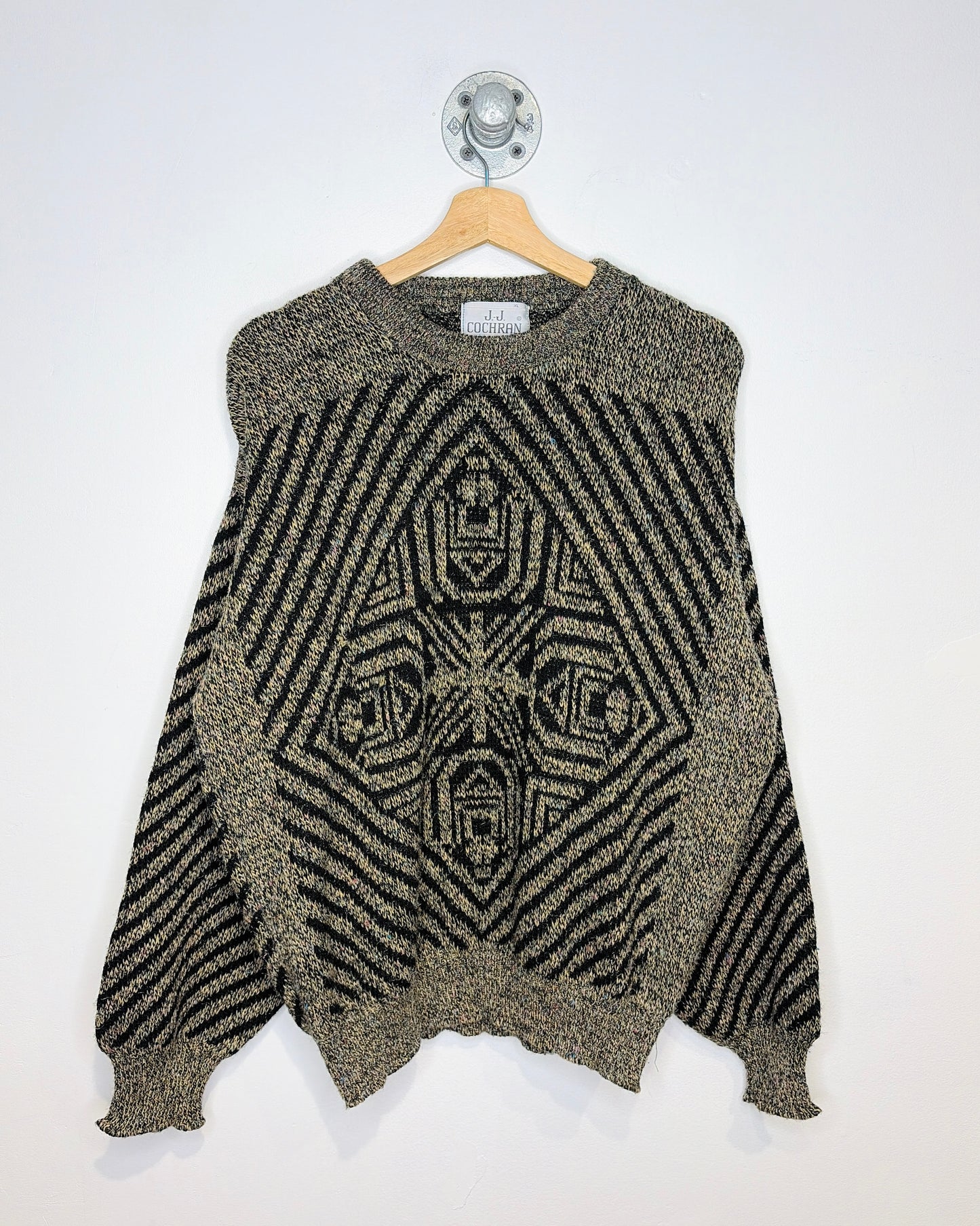 Vintage 90s J. J. Cochran Abstract Earth Tone Sweater