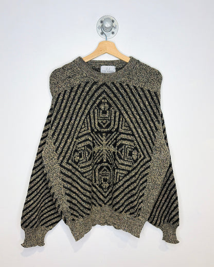 Vintage 90s J. J. Cochran Abstract Earth Tone Sweater