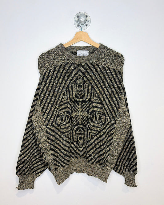 Vintage 90s J. J. Cochran Abstract Earth Tone Sweater