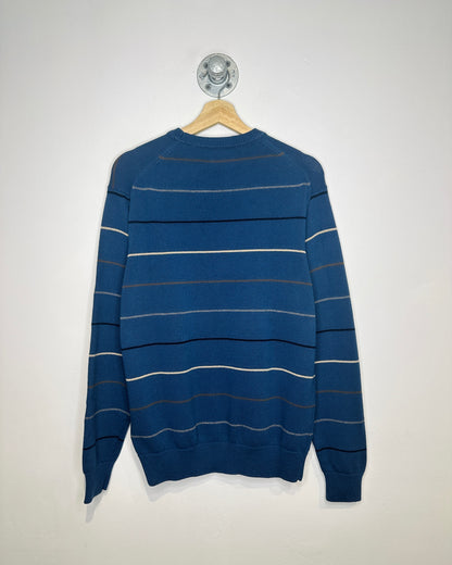 Vintage 2000s Blue Striped 100% Cotton Sweater