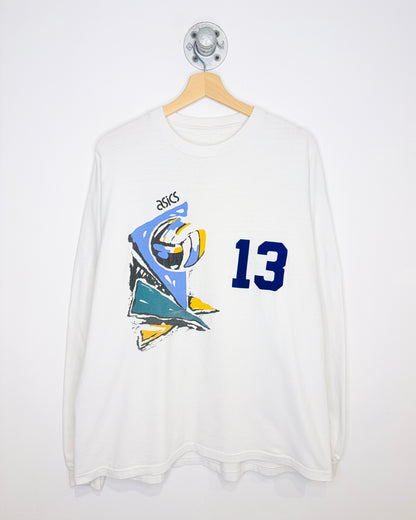 Vintage 90s ASICS Volleyball White Longsleeve Shirt