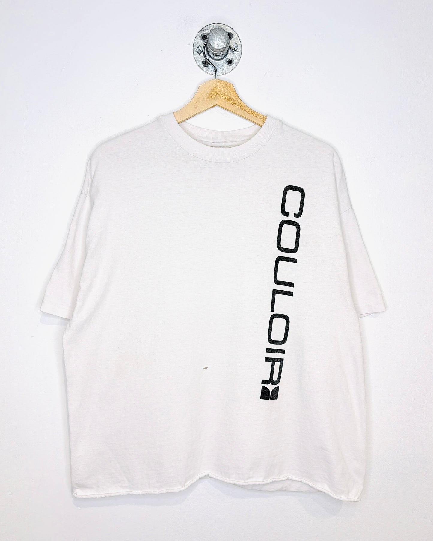 Vintage 90s Couloir Ultimate Skiwear Cropped White Tee Shirt