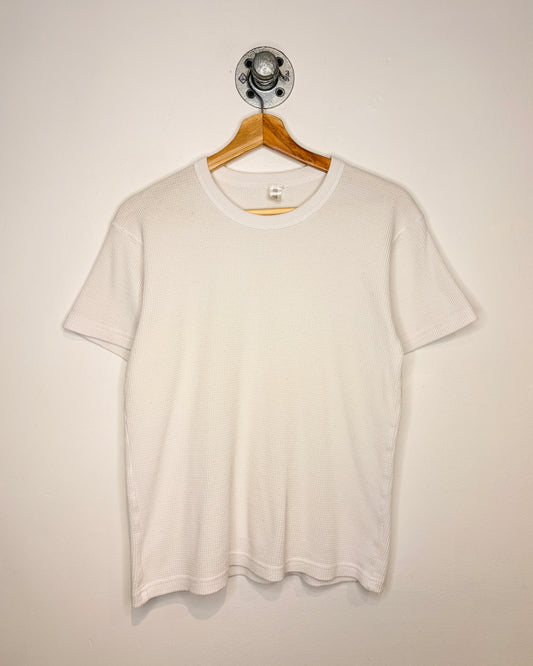 Vintage White Waffle Knit Tee Shirt