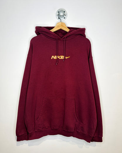 Vintage 2000s Nike Embroidered Burgundy Hoodie