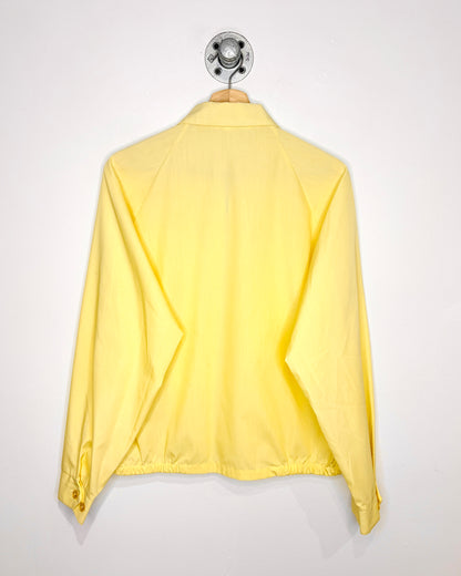 Vintage 1970s Pale Yellow Bowler Zip Jacket