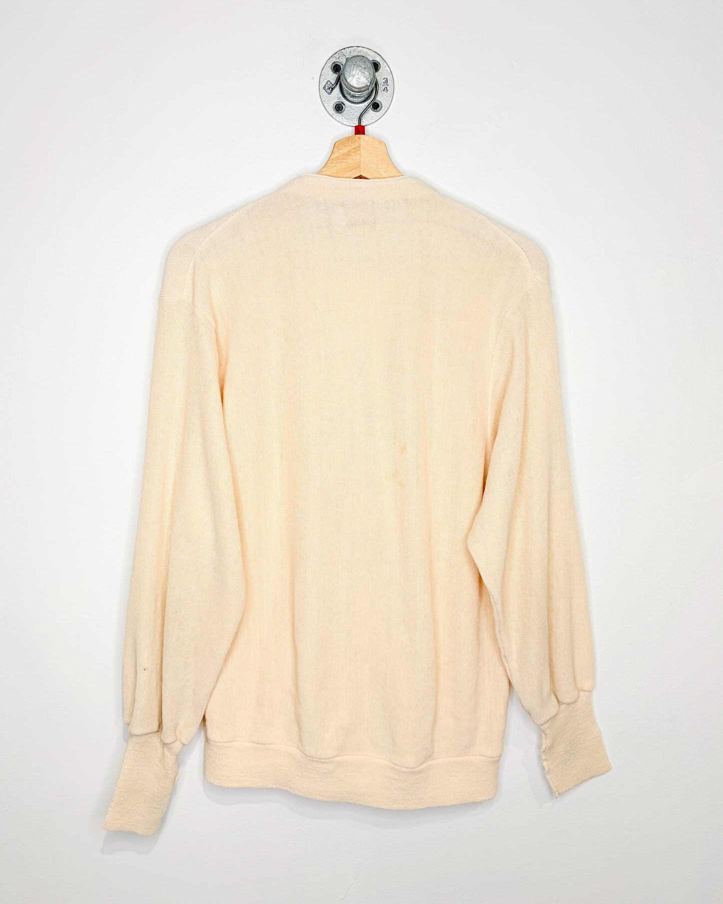 Vintage 1970s The Fox Collection Beige Acrylic Cardigan