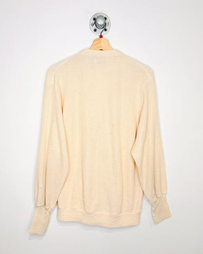 Vintage 1970s The Fox Collection Beige Acrylic Cardigan