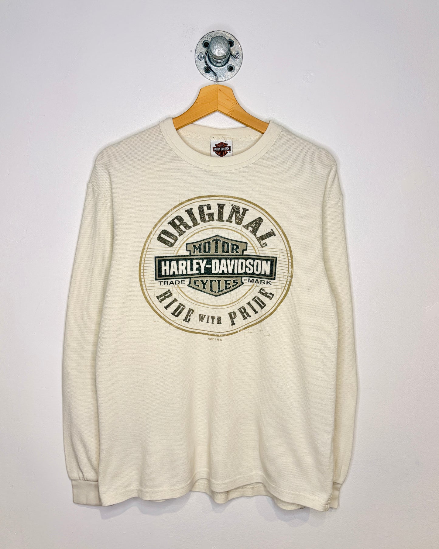 Harley Davidson Heritage Edmonton White Thermal Longsleeve Shirt