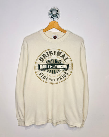Harley Davidson Heritage Edmonton White Thermal Longsleeve Shirt
