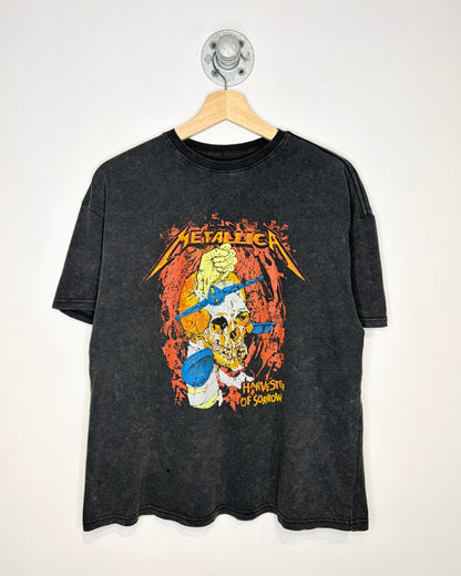 Metallica Harvest Of Sorrow Faded Black Band Tee Shirt