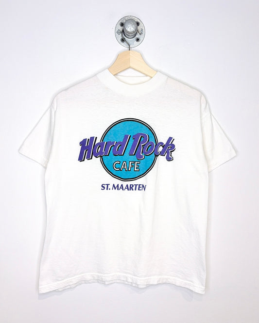 Vintage 80s Hard Rock Cafe St. Maarten White Tee Shirt
