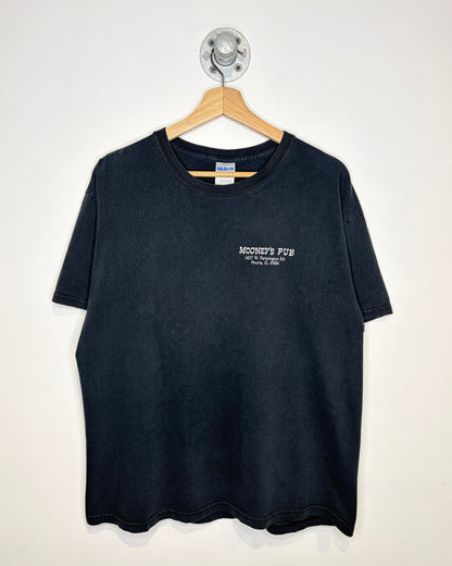 Vintage 2000s Mooney’s Pub Faded Black Tee Shirt