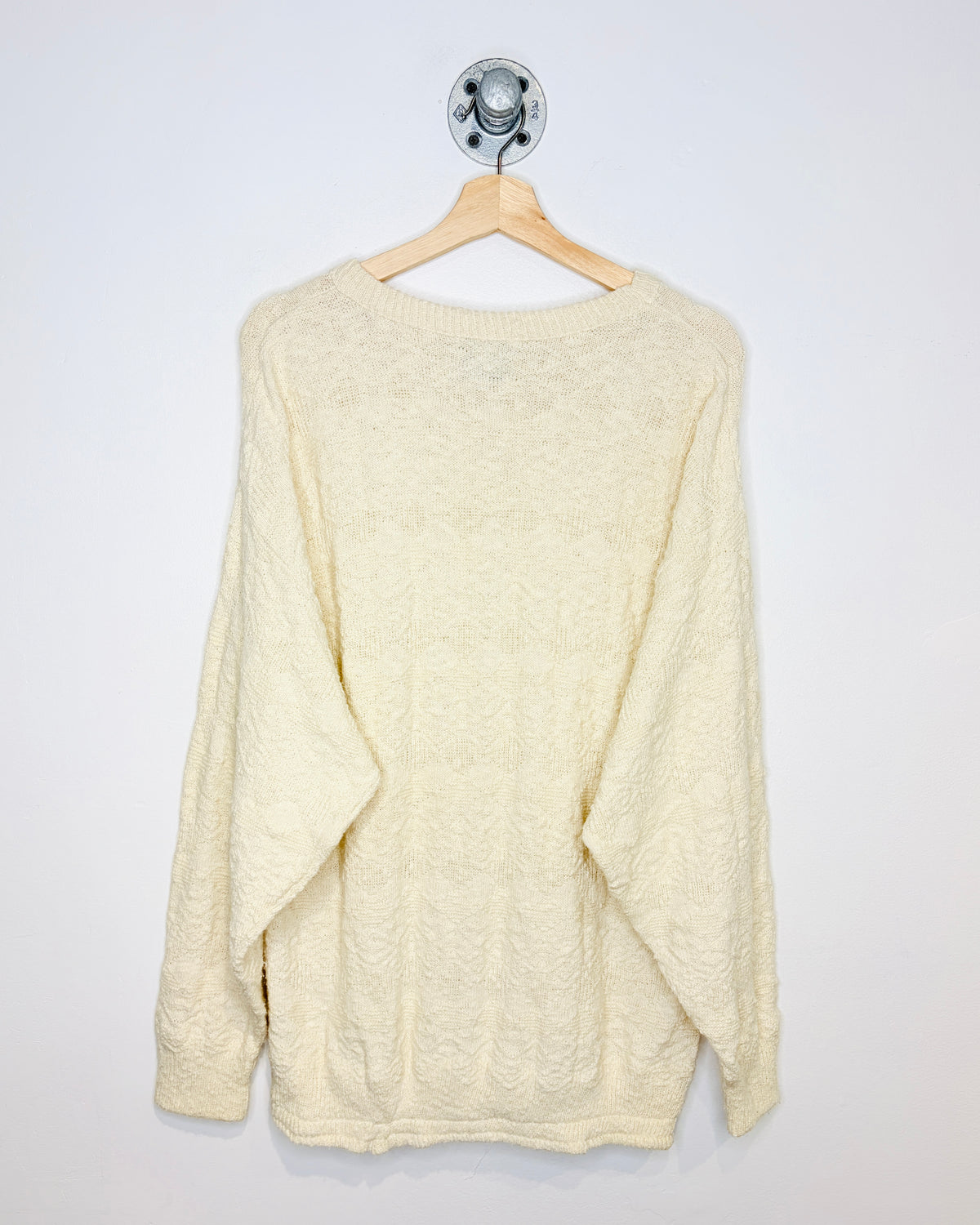 Vintage 90s J. J. Cochran Textured Off White Sweater