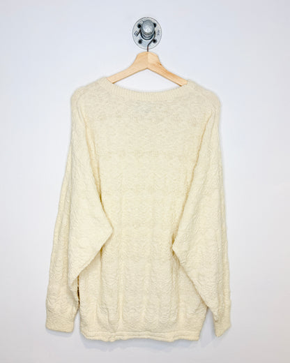 Vintage 90s J. J. Cochran Textured Off White Sweater