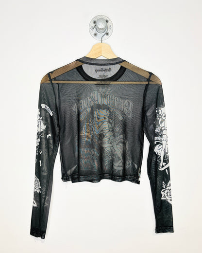 Women’s Betty Boop Tattoo Mesh Longsleeve Shirt