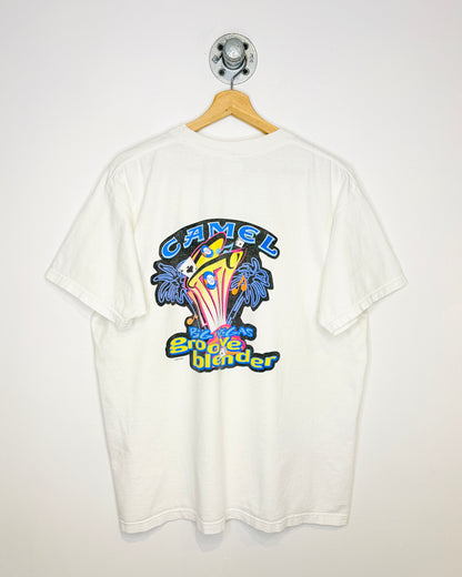 Vintage 90s Camel Groove Blender White Tee Shirt