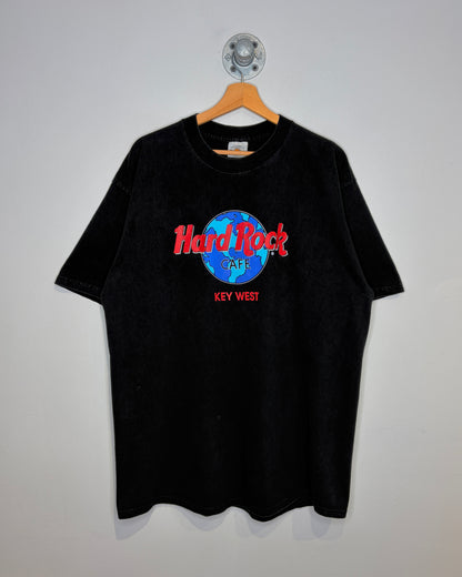 Vintage 1990s Hard Rock Cafe Key West Black Tee Shirt