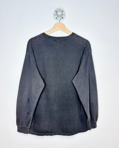 2000s S S Fighter Jet Faded Black Longsleeve Shirt