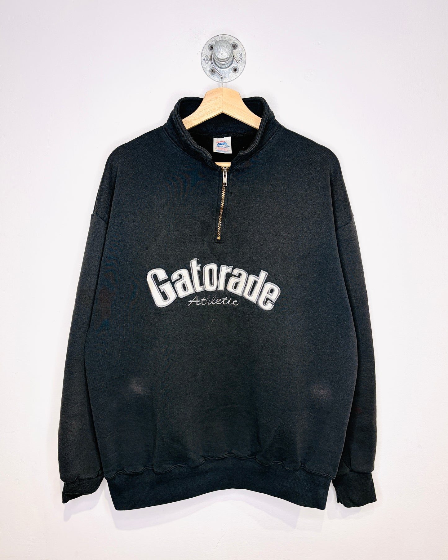 Vintage 90s Gatorade Athletic Black 1/4 Zip Sweatshirt