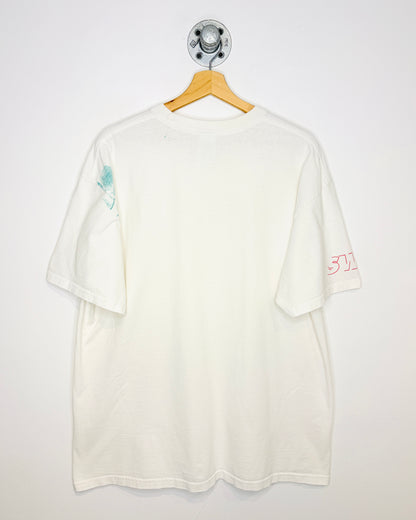 Vintage 90s Nike Half Tone Swoosh White Tee Shirt