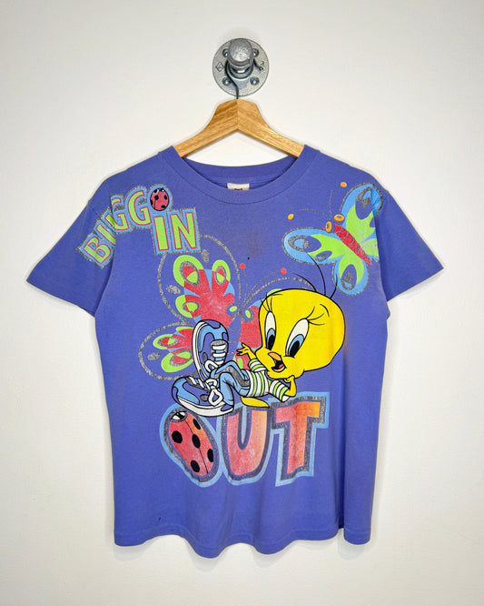 Vintage 1997 Tweety “Buggin Out” Purple Tee Shirt