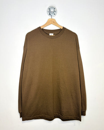 Vintage 90s/00s Alstyle AAA Blank Brown Longsleeve Shirt