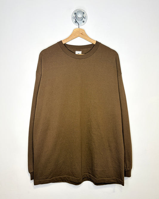 Vintage 90s/00s Alstyle AAA Blank Brown Longsleeve Shirt