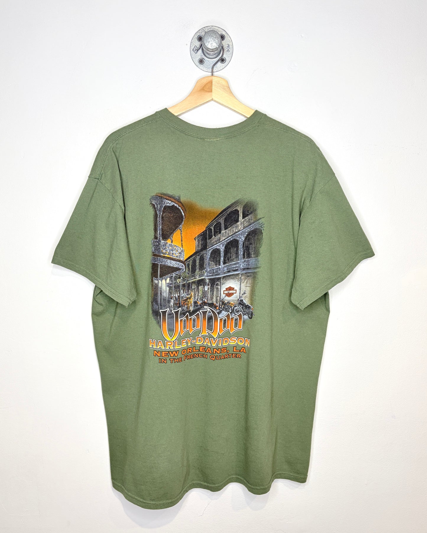 Harley Davidson New Orleans Army Green Tee Shirt