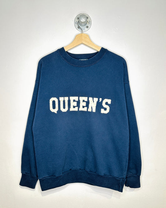 Vintage 90s Queen’s Navy Crewneck Sweatshirt