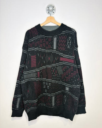 Vintage 90s Brian MacNeil Black 3D Sweater