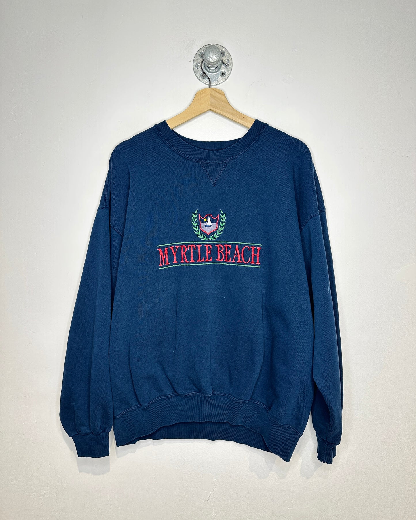 Vintage 1990s Myrtle Beach Navy Crewneck Sweatshirt