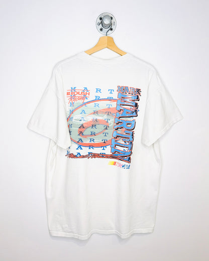 Vintage 2000s Mark Martin Roush Racing Nascar White Tee Shirt