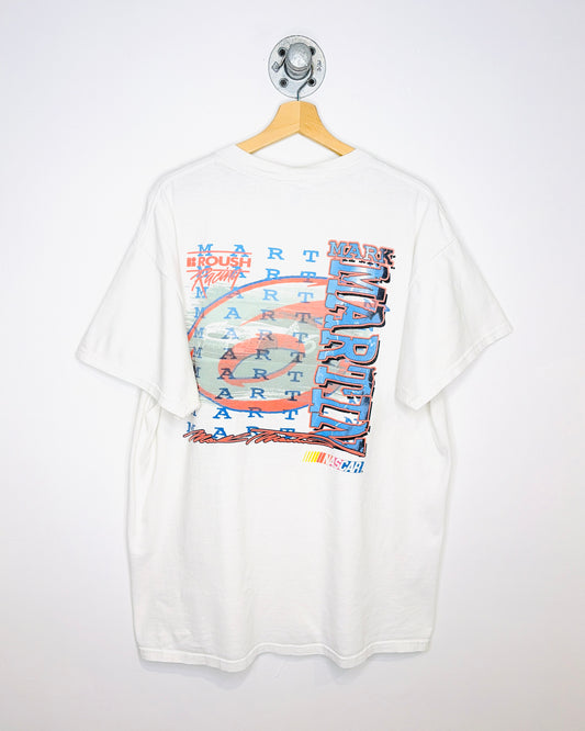 Vintage 2000s Mark Martin Roush Racing Nascar White Tee Shirt