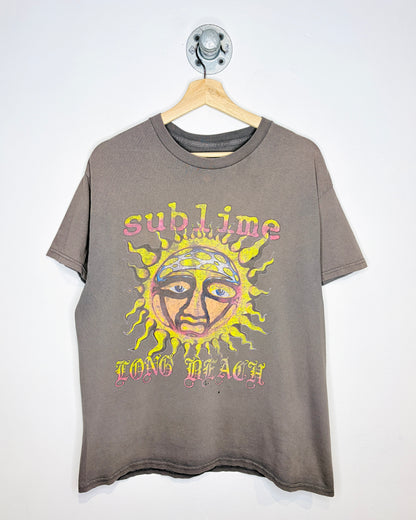 Sublime Long Beach Faded Dark Grey Tee Shirt