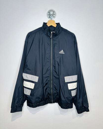 Vintage 90s Adidas Black Nylon Zip Up Jacket