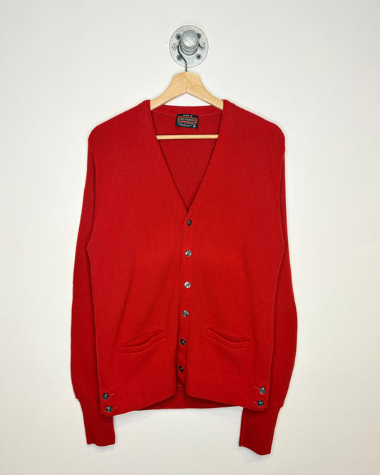 Vintage 1970s Par-5 Drummond Red Acrylic Cardigan