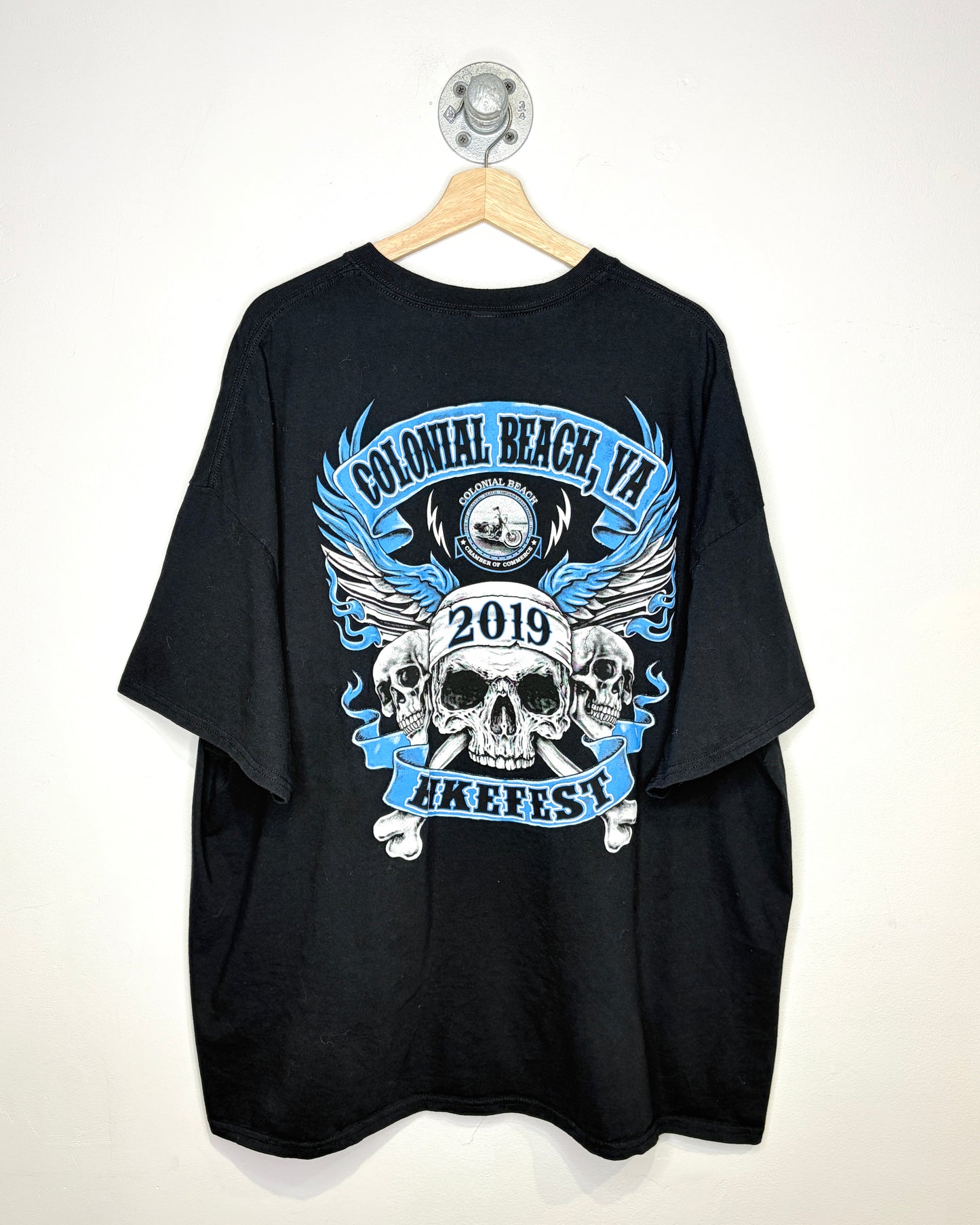 Colonial Ranch VA Bikefest Black Biker Tee Shirt